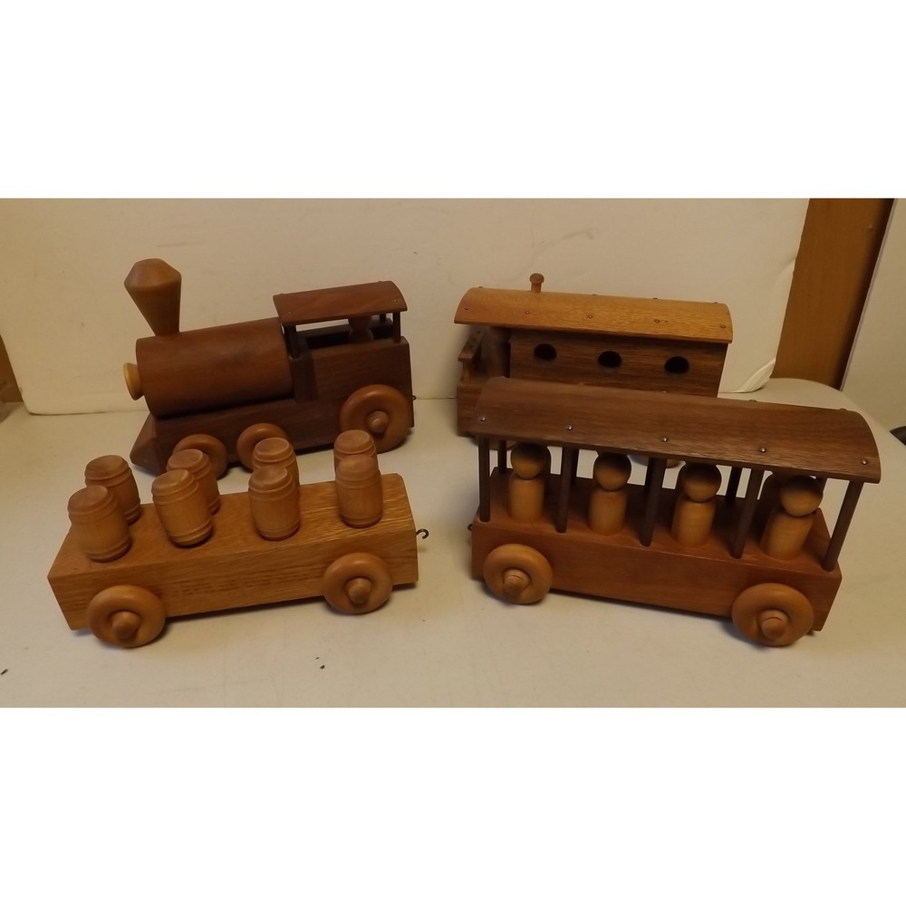 Large Solid Wooden Train Set - see Description for Details